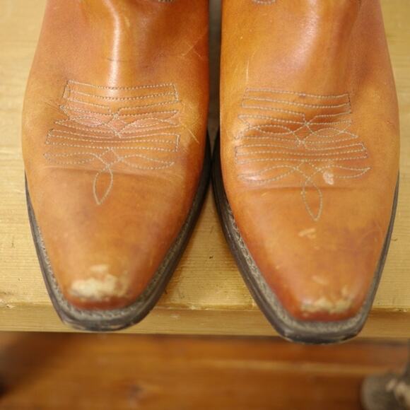 Vintage ACME Reddish Brown Leather Pull-Up Western Cowboy Boots 9.5D 43 USA main image 8